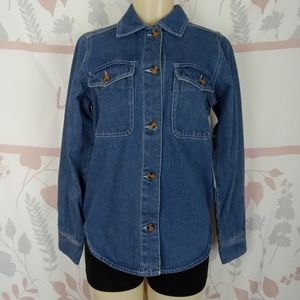Cavalini denim collection button down shirt size Small